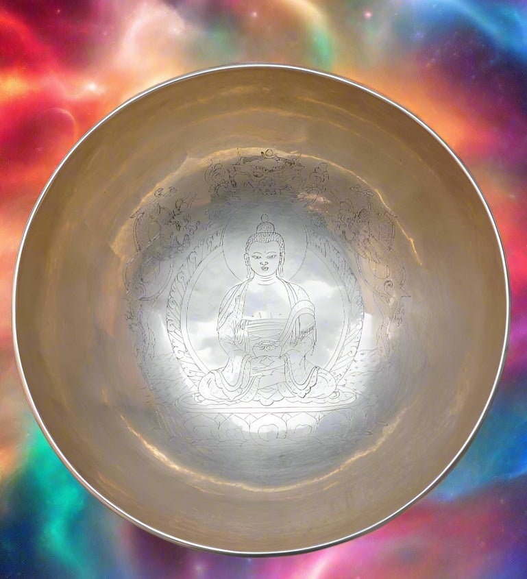 Amitabha Buddha Carved Singing Bowl - Sound Healing Bowl