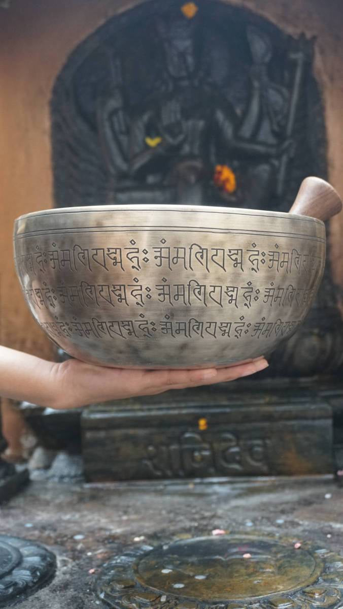 Carved Medicine Buddha Singing Bowl