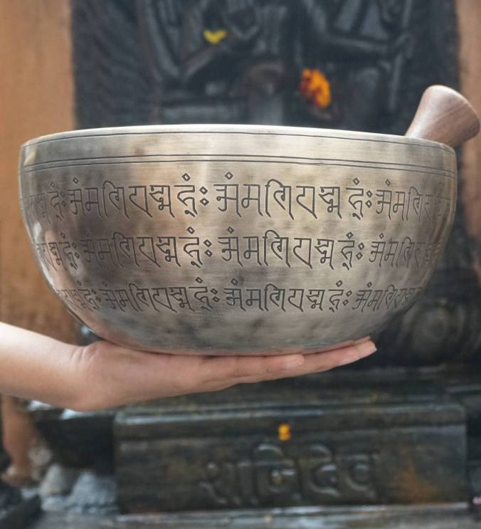 Carved Medicine Buddha Singing Bowl