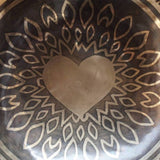 Heart Mandala Carved Singing Bowl - Handcrafted Bowl