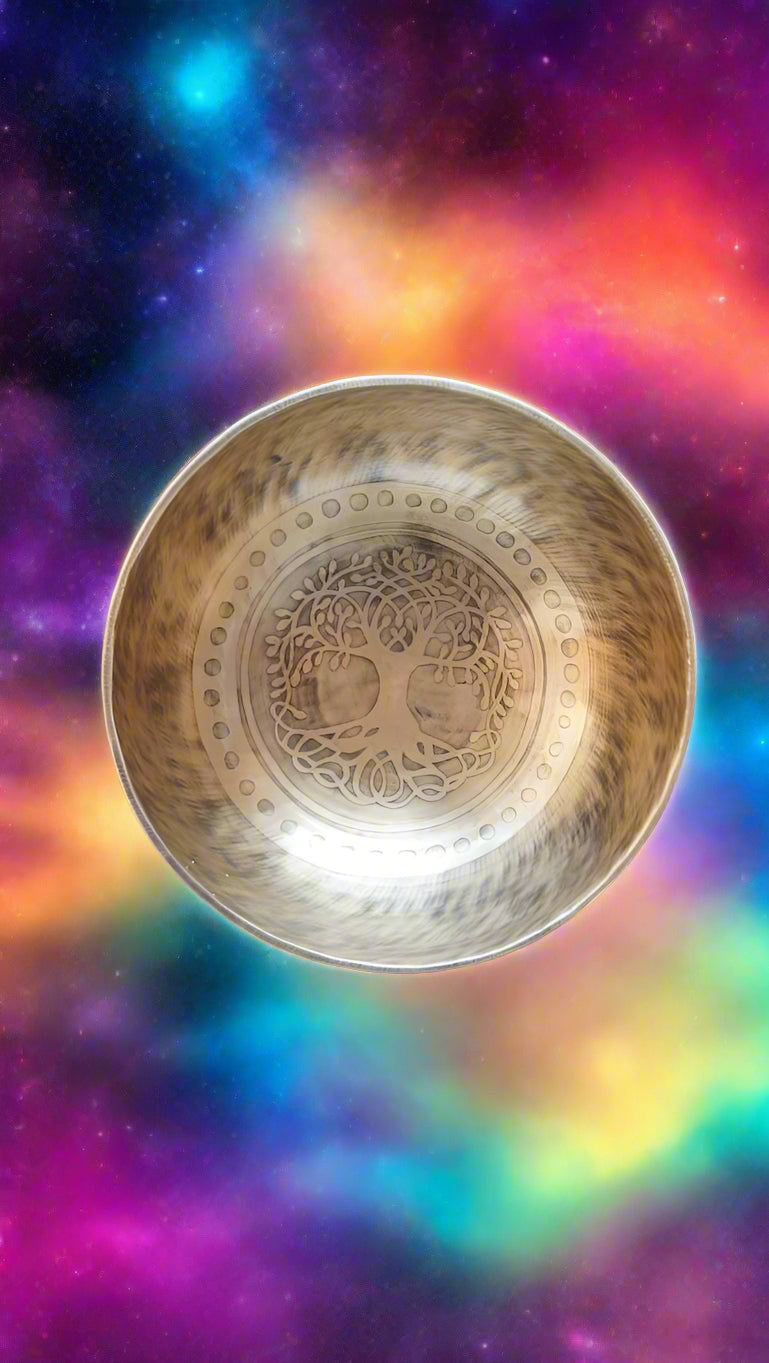 Tree of life Singing Bowl for meditation and sound healing.