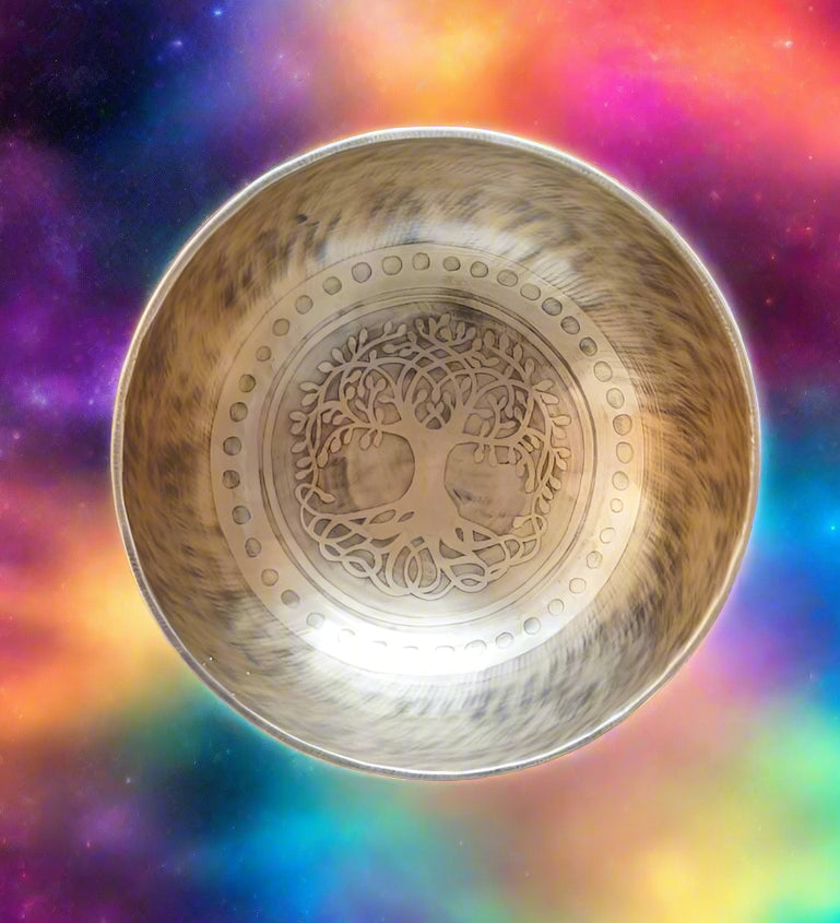 Tree of life Singing Bowl for meditation and sound healing.