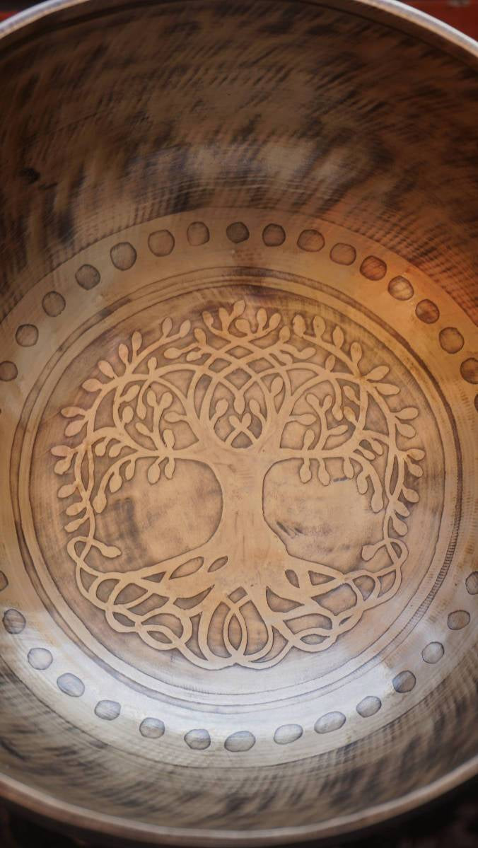 Tree of life Singing Bowl for meditation and sound healing.