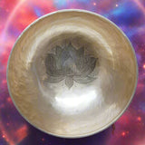 Tibetan Handcrafted Lotus Engraved Singing Bowl for meditation.