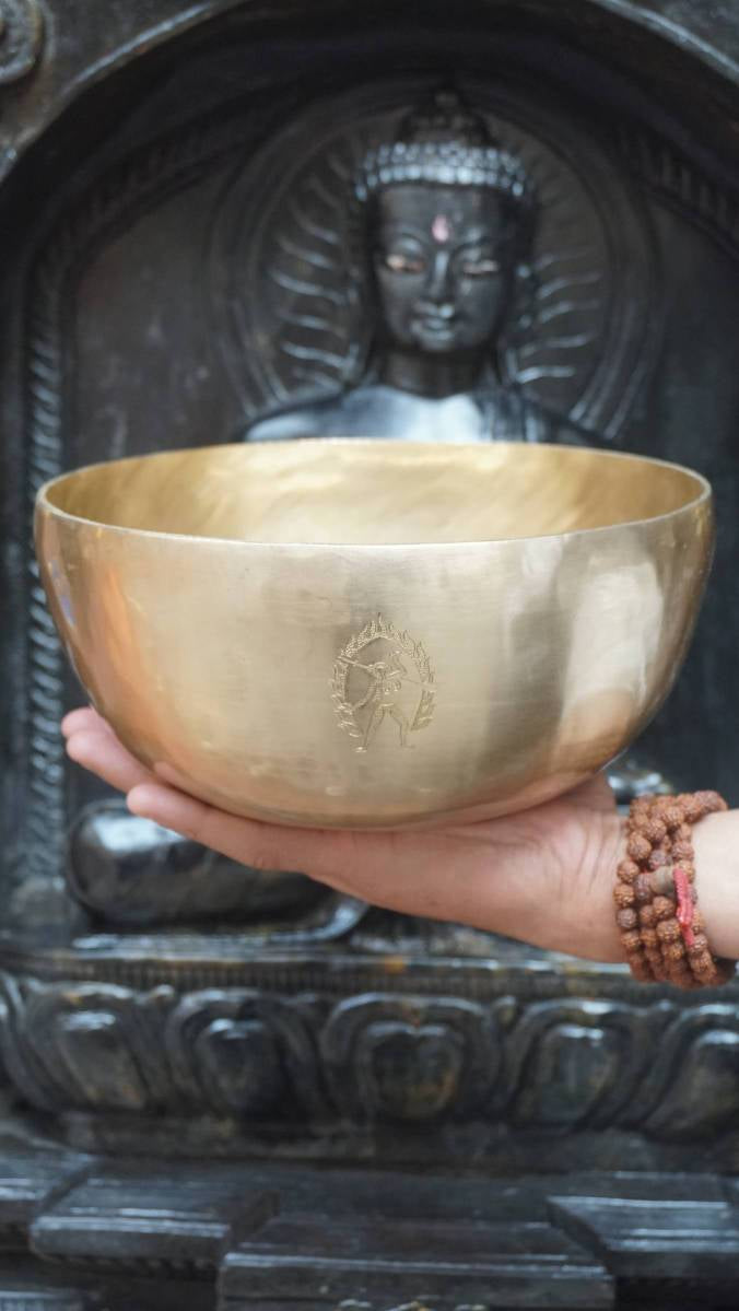 Double Dorje Engraved Tibetan Singing Bowl