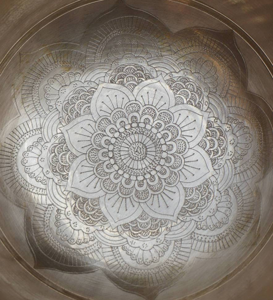 Flower Mandala Engraved Singing Bowl