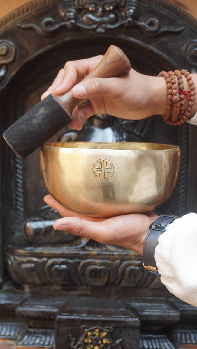 Double Dorje Engraved Tibetan Singing Bowl