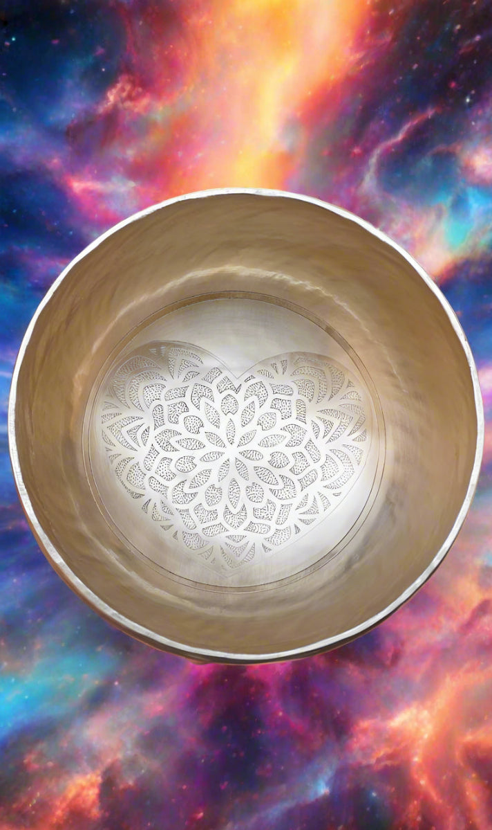 Heart Engraved Singing Bowl - Meditation Bowl