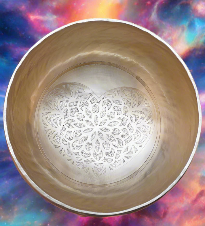 Heart Engraved Singing Bowl - Meditation Bowl