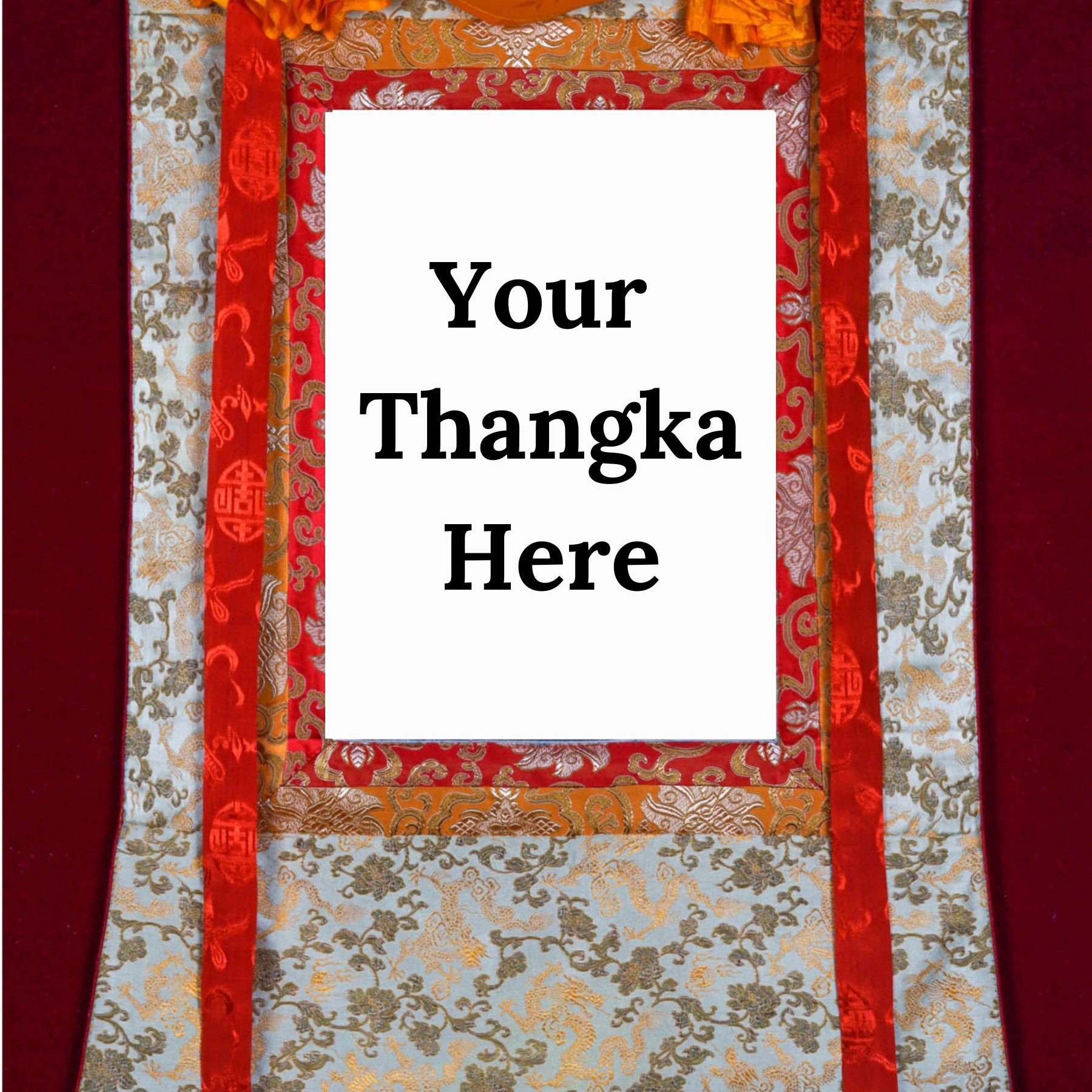 Silver Color Thangka Brocade