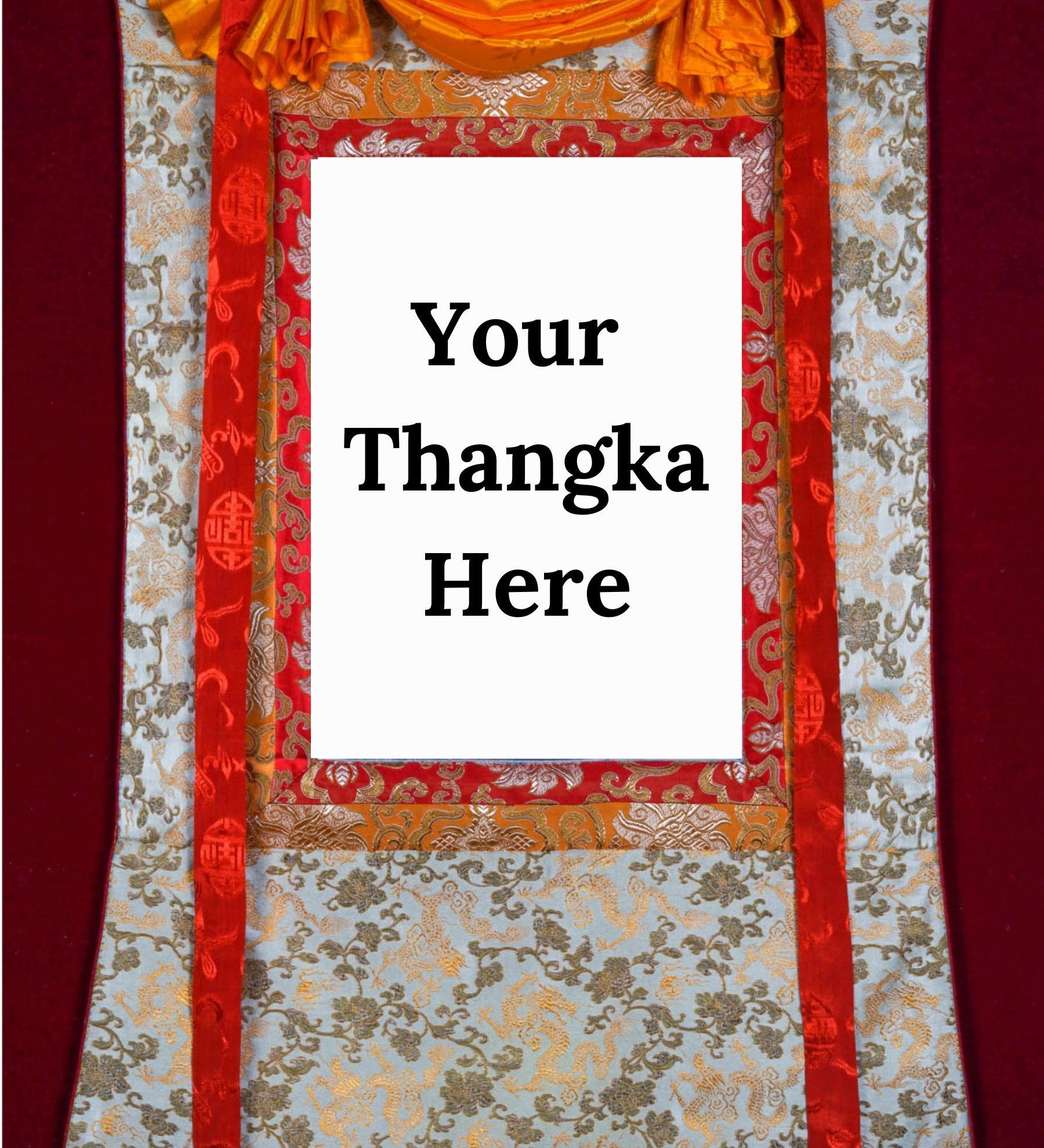 Silver Color Thangka Brocade