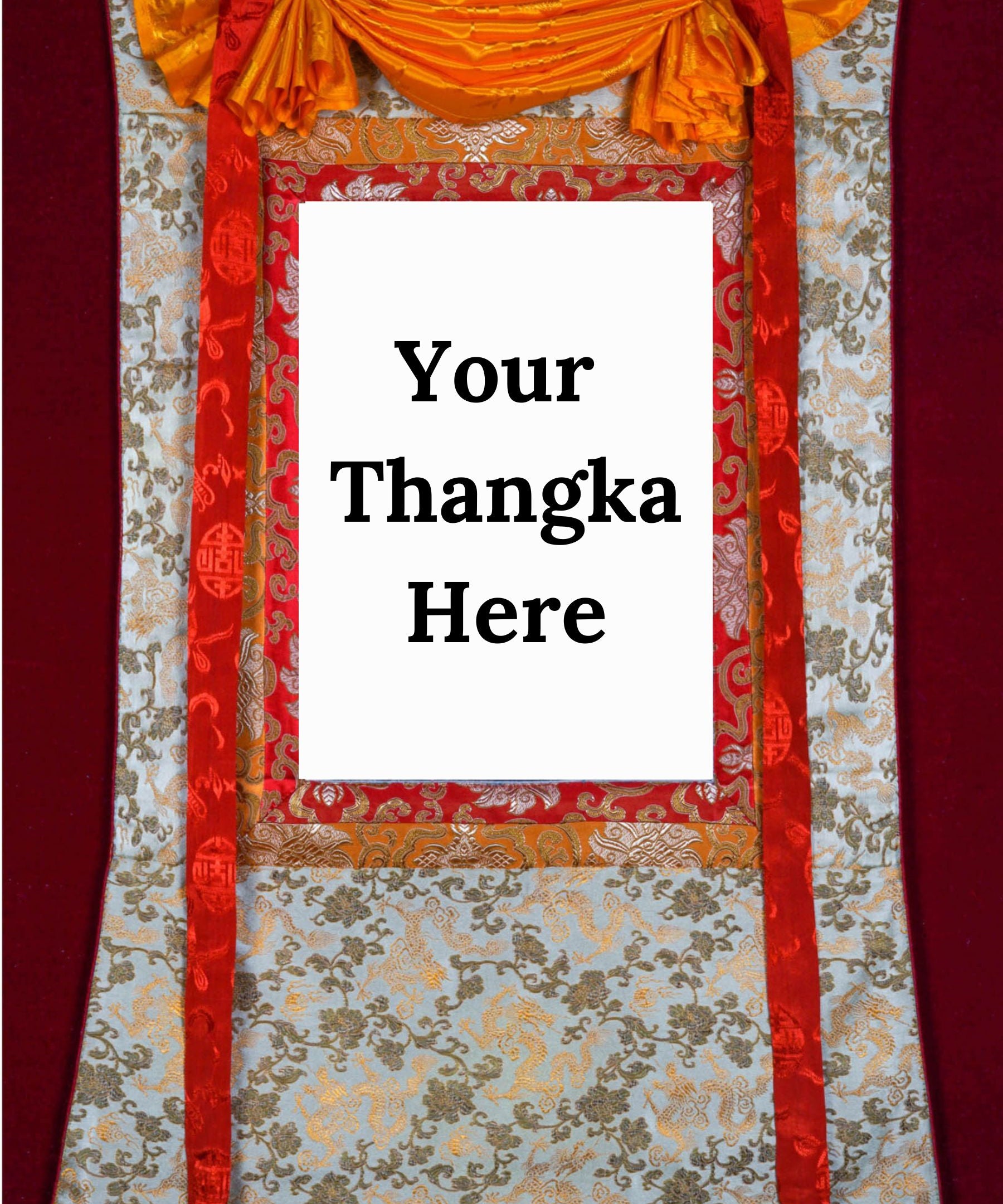 Silver Color Thangka Brocade