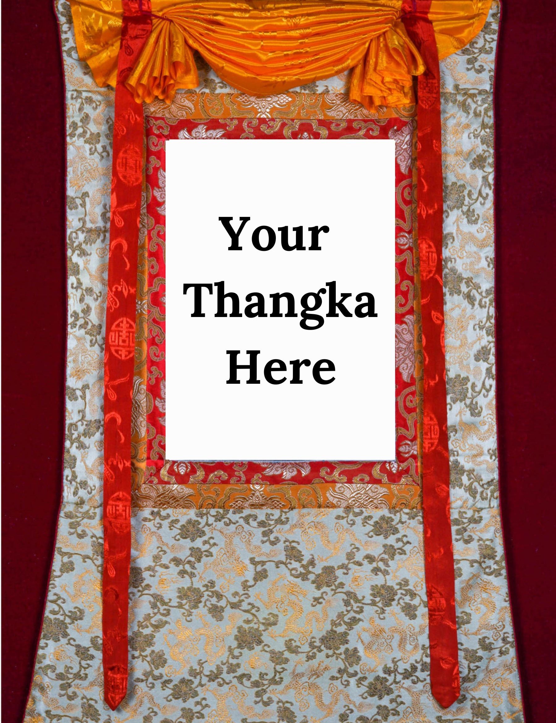 Silver Color Thangka Brocade