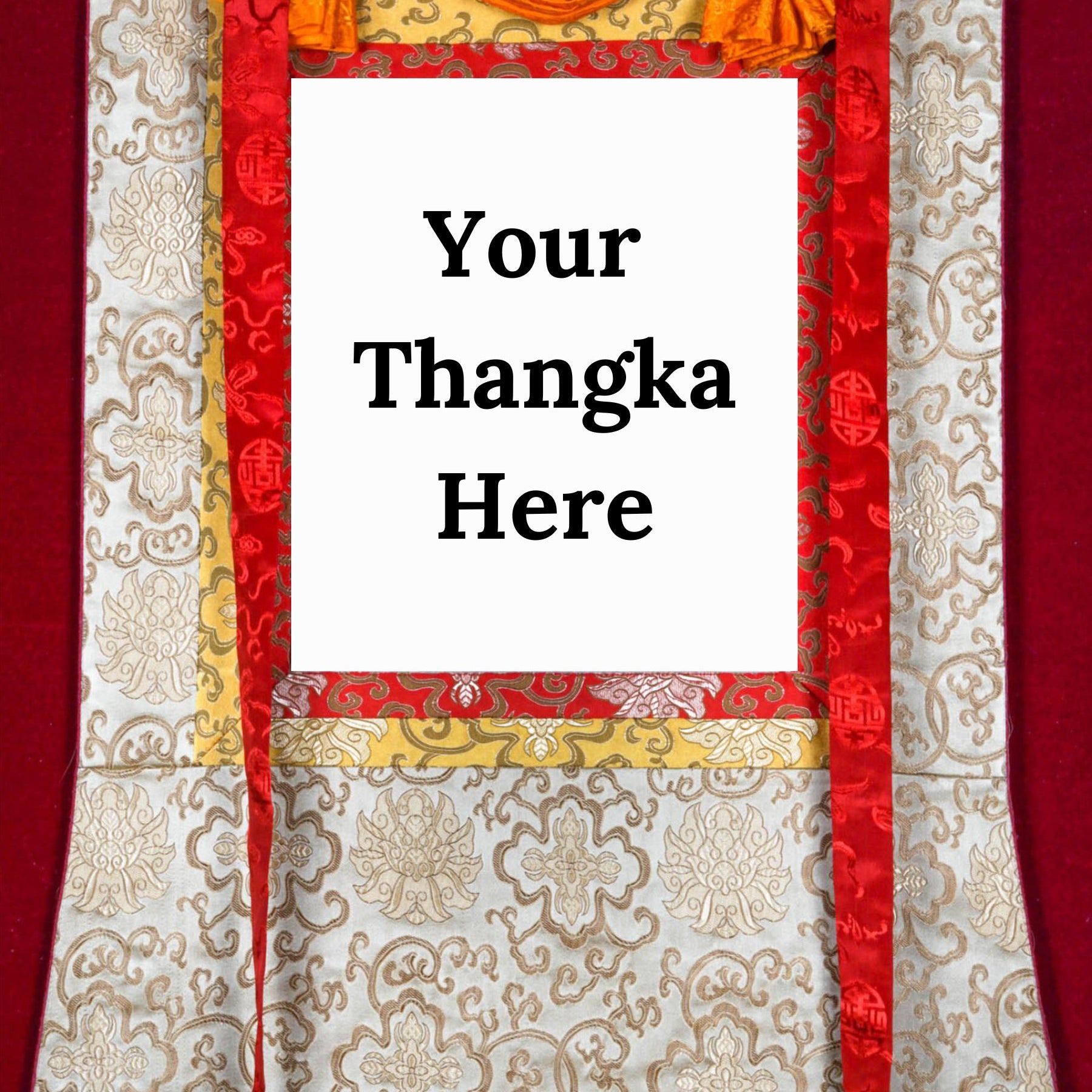 Silver Color Thangka Brocade