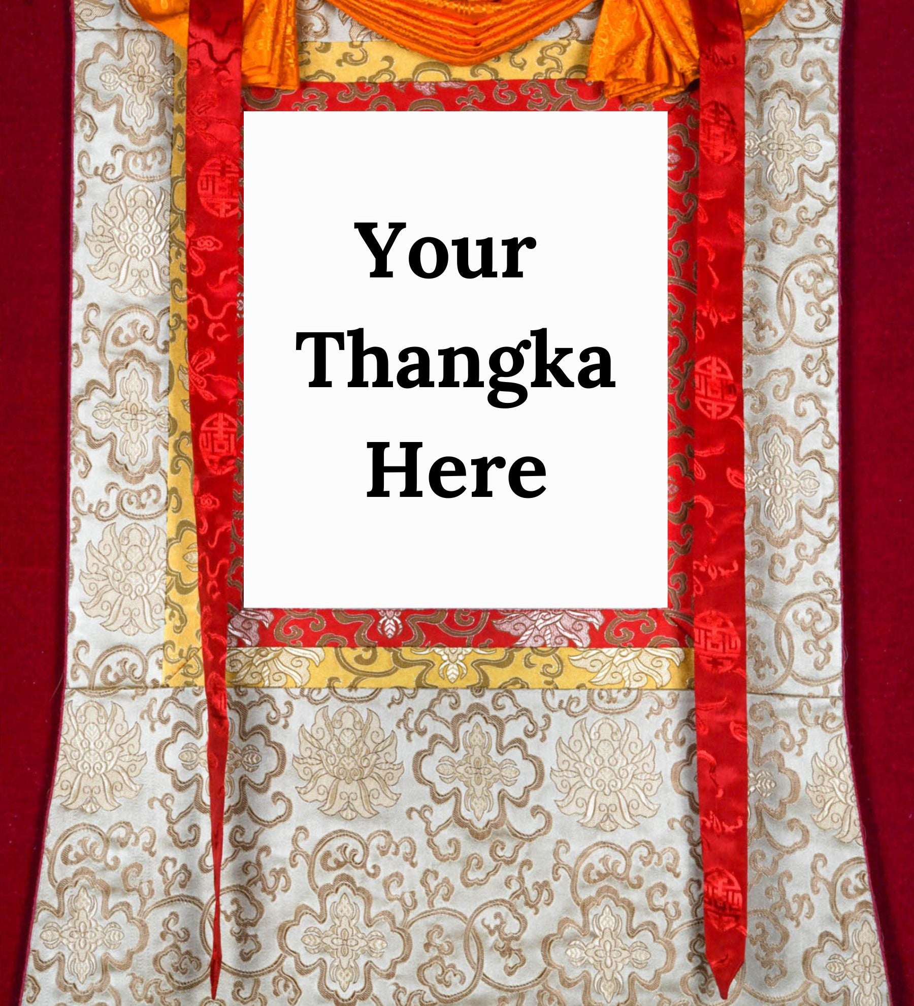 Silver Color Thangka Brocade