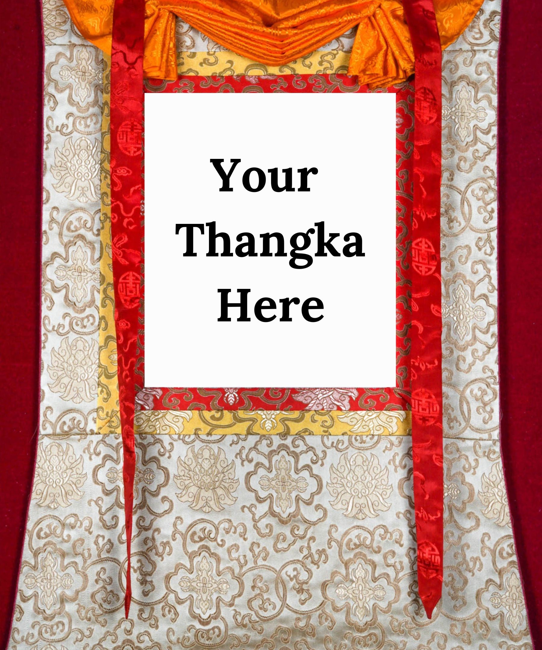 Silver Color Thangka Brocade