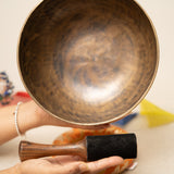 Floral Carved Singing Bowl for meditation.