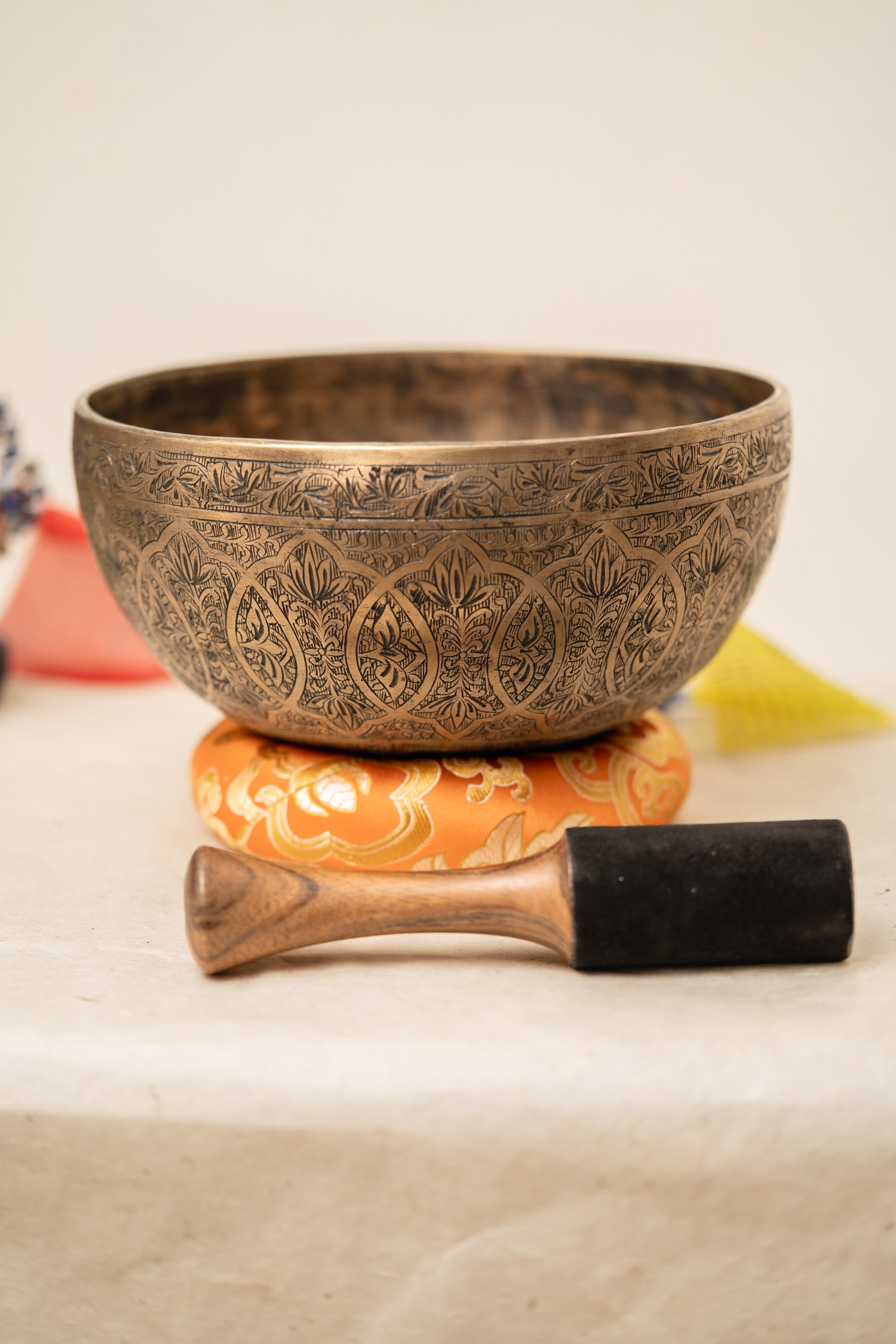 Carved Singing Bowl for sound healing.