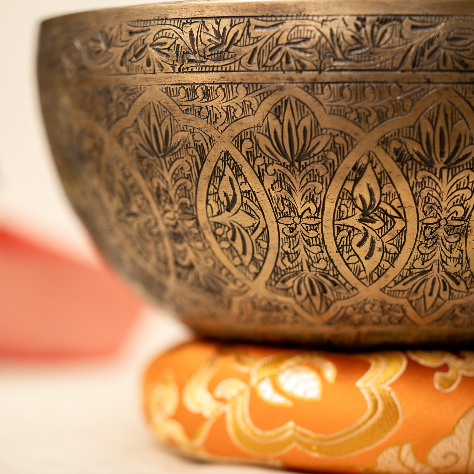 Carved Singing Bowl for sound healing.