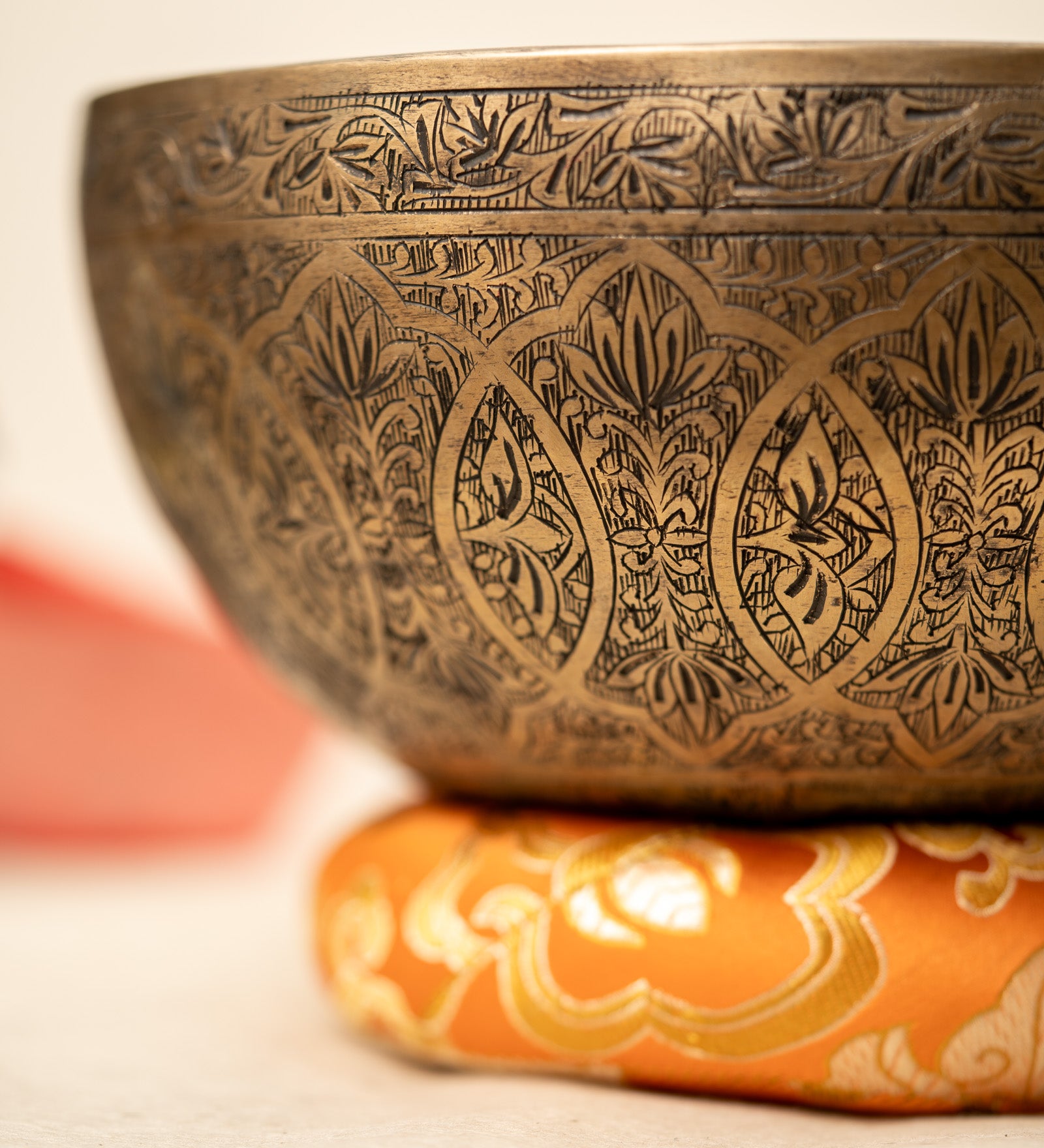 Carved Singing Bowl for sound healing.