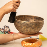 Carved Singing Bowl for sound healing.