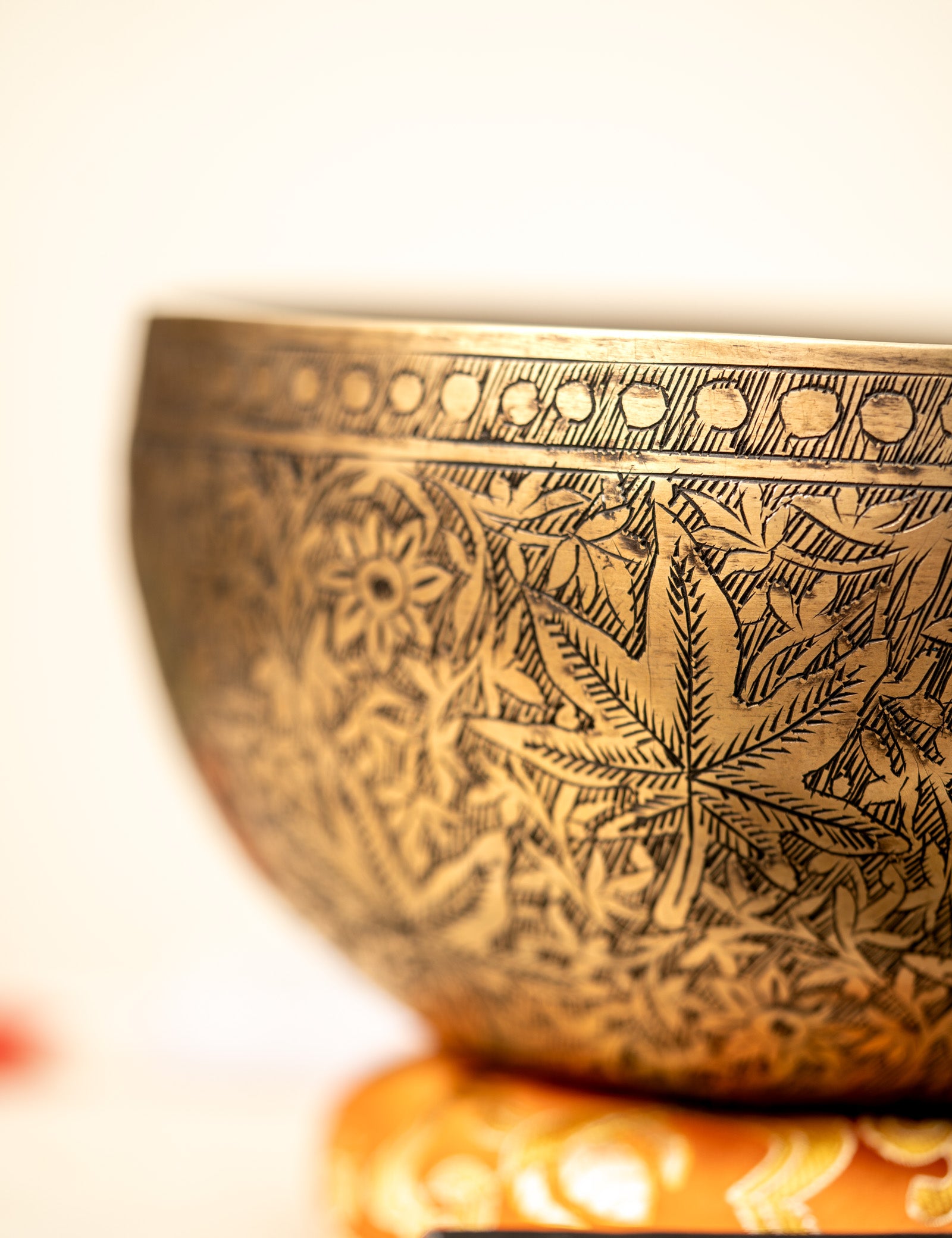 Carved Singing Bowl - Meditation Bowl