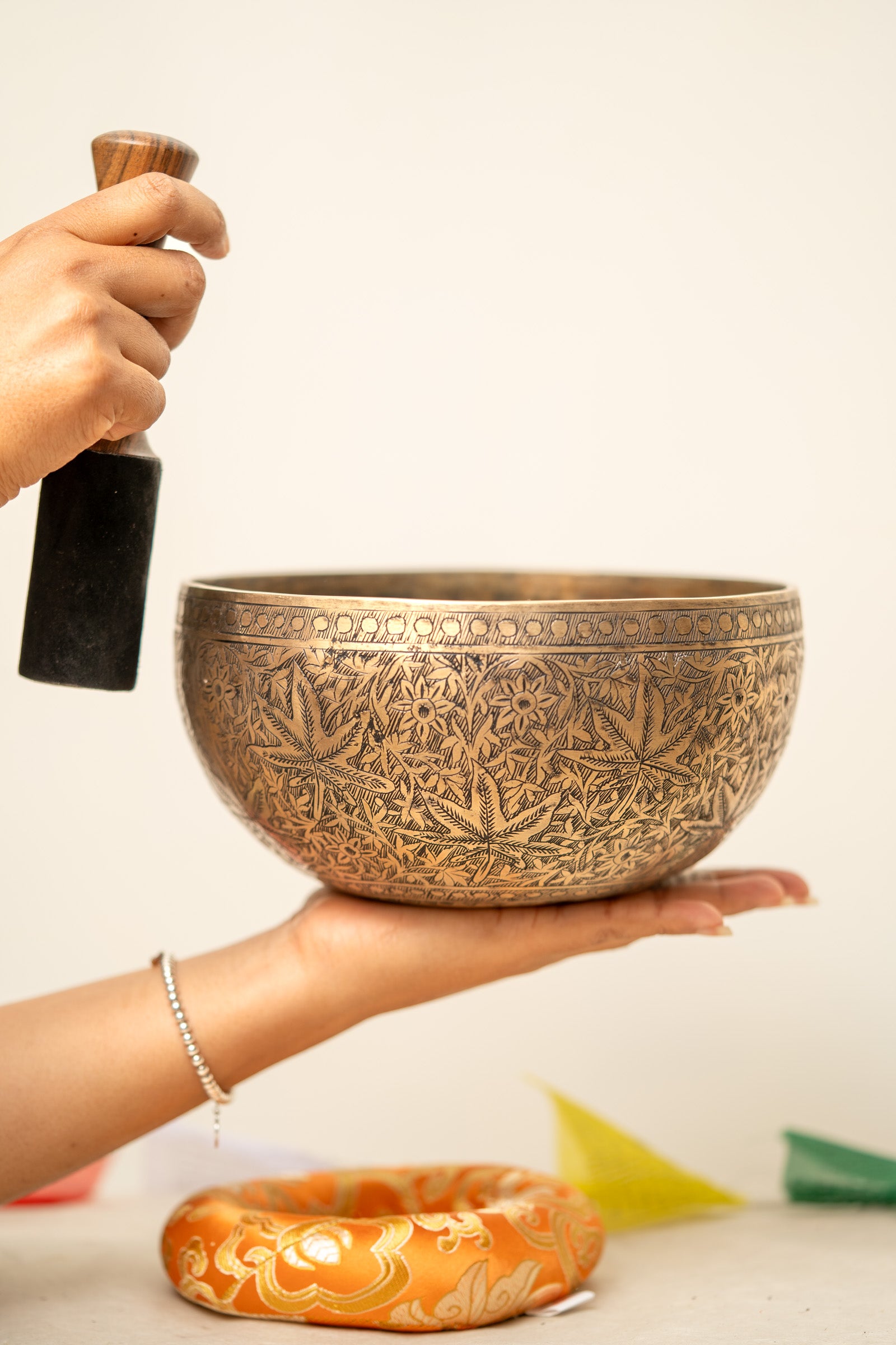 Carved Singing Bowl - Meditation Bowl