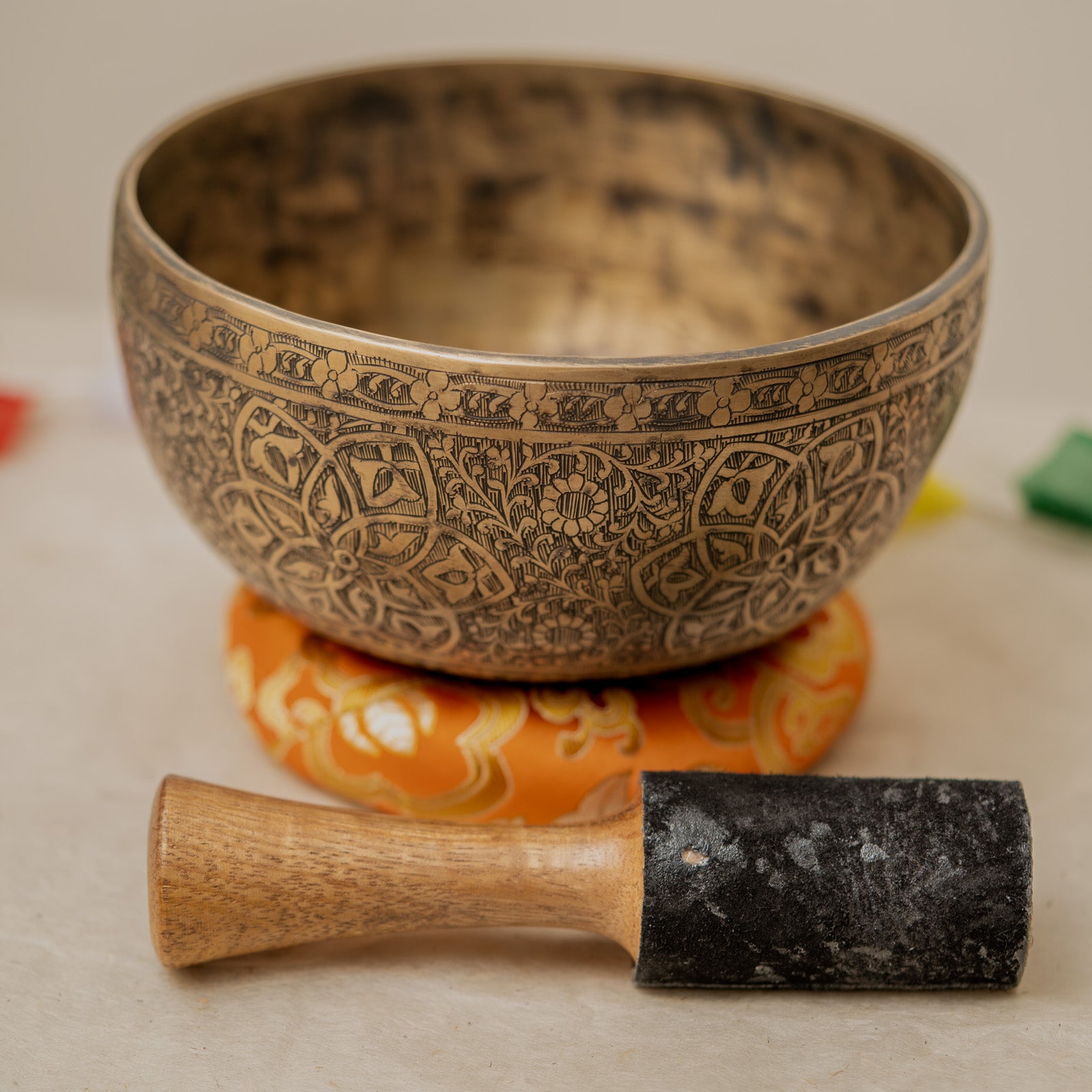 Carved Singing Bowl for meditation.