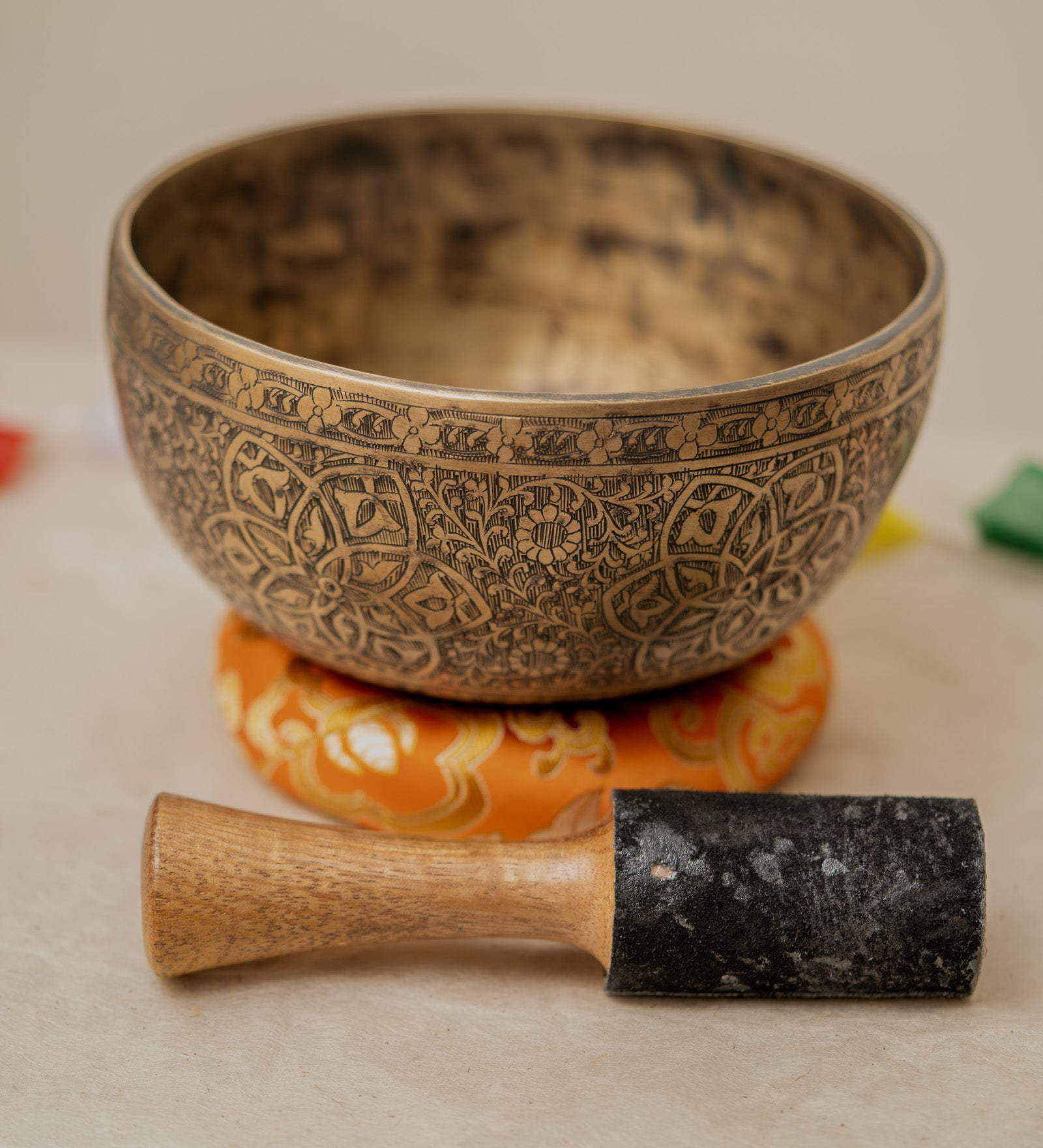 Carved Singing Bowl for meditation.