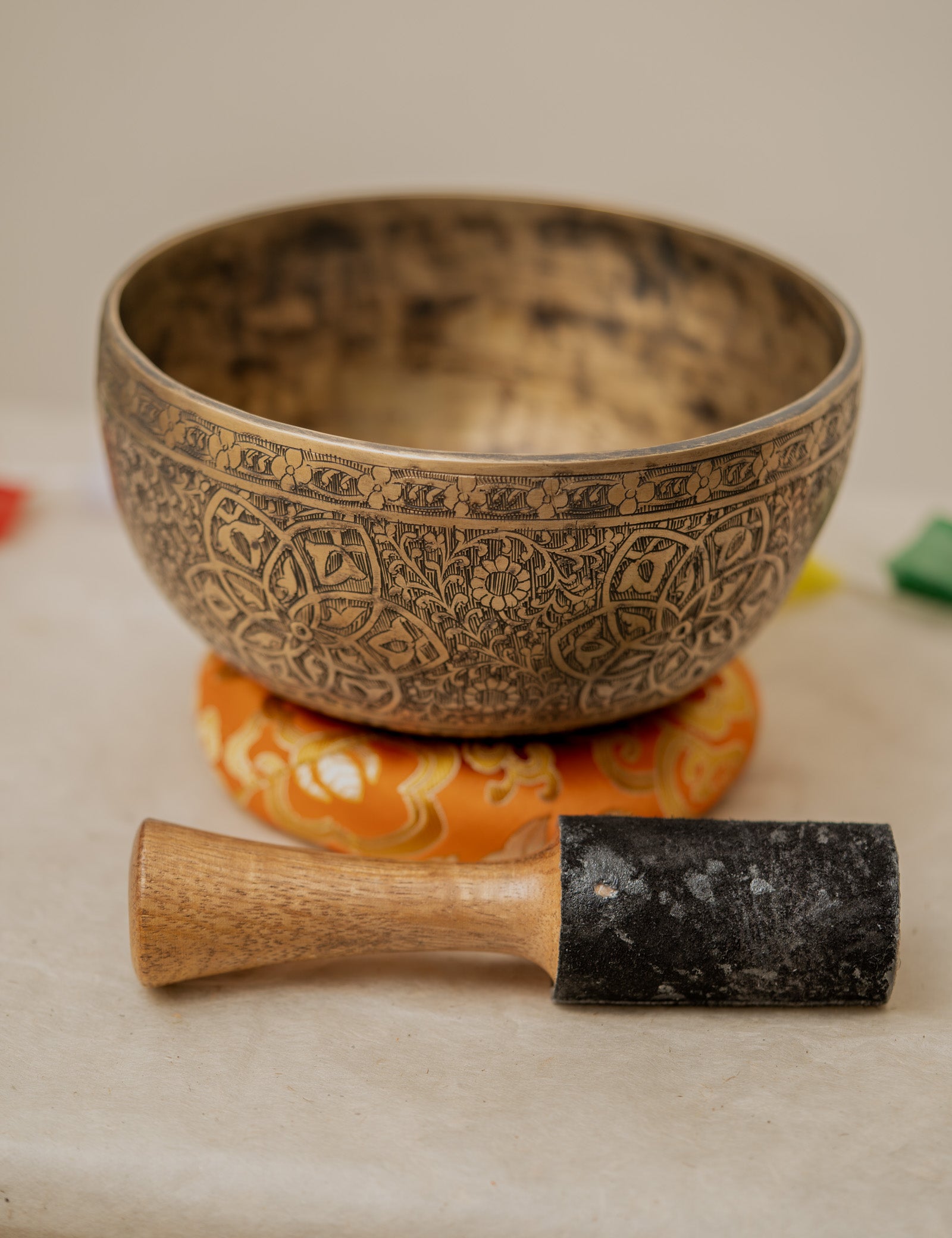 Carved Singing Bowl for meditation.