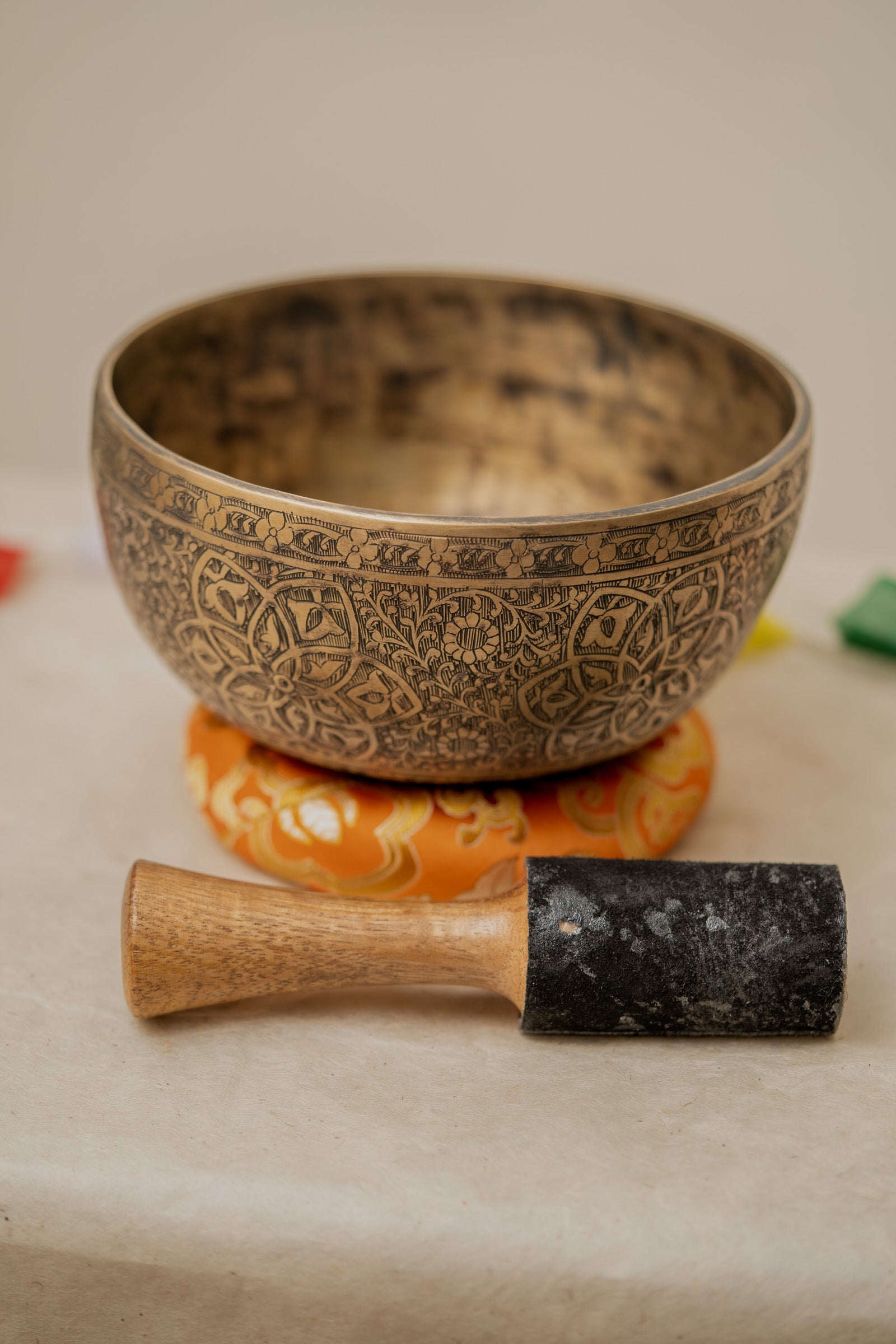 Carved Singing Bowl for meditation.