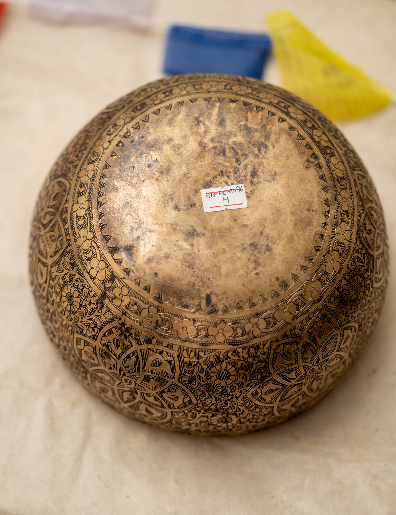 Carved Singing Bowl for meditation.