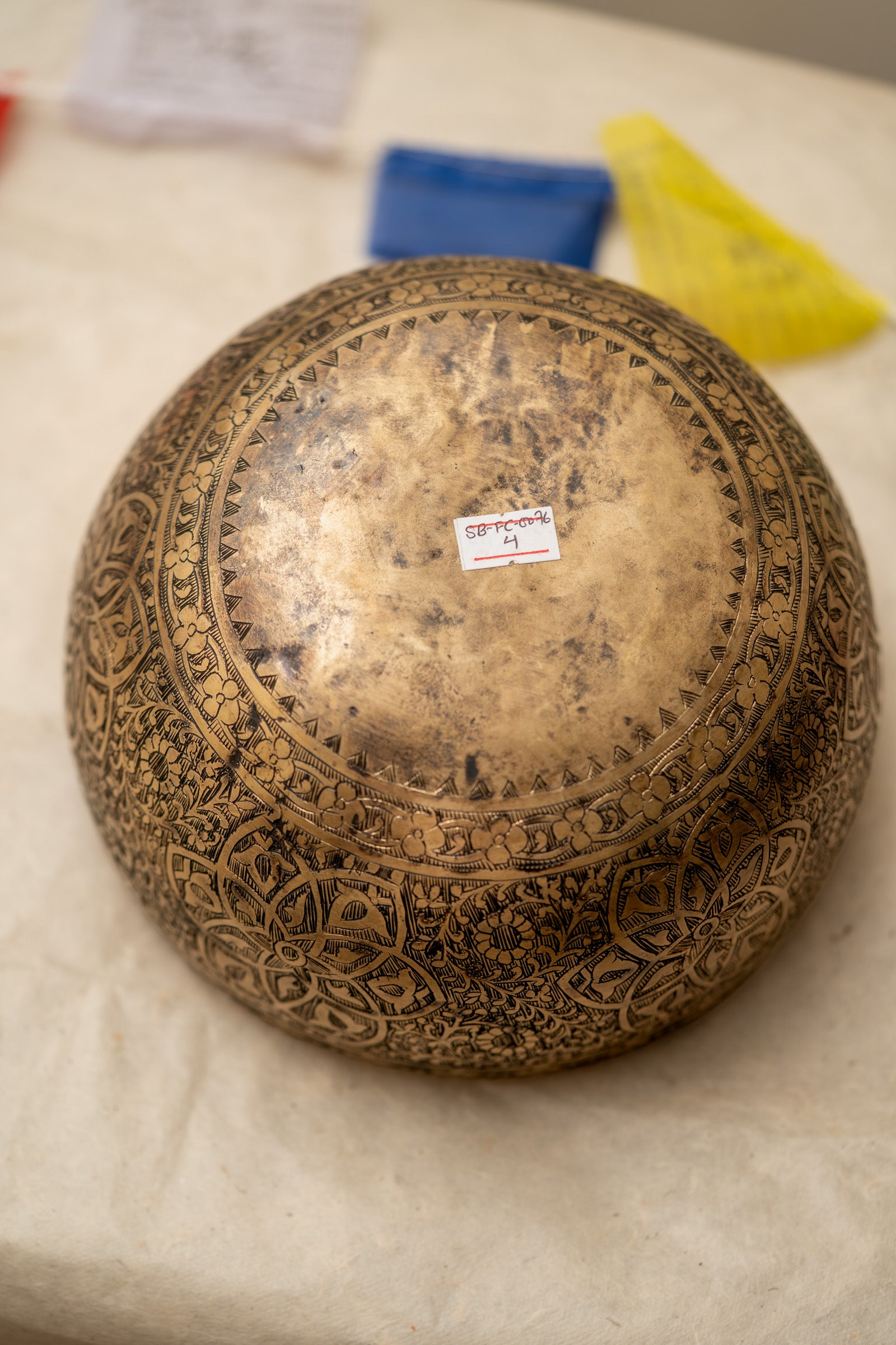 Carved Singing Bowl for meditation.