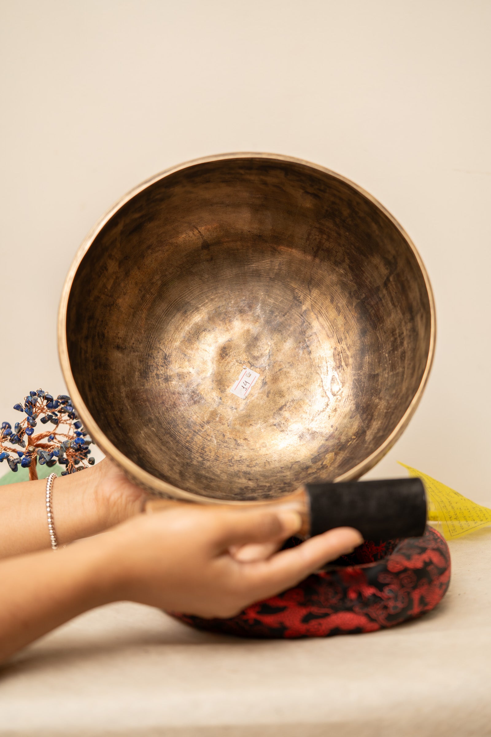 Floral Carved Singing Bowl - Handcrafted Bowl