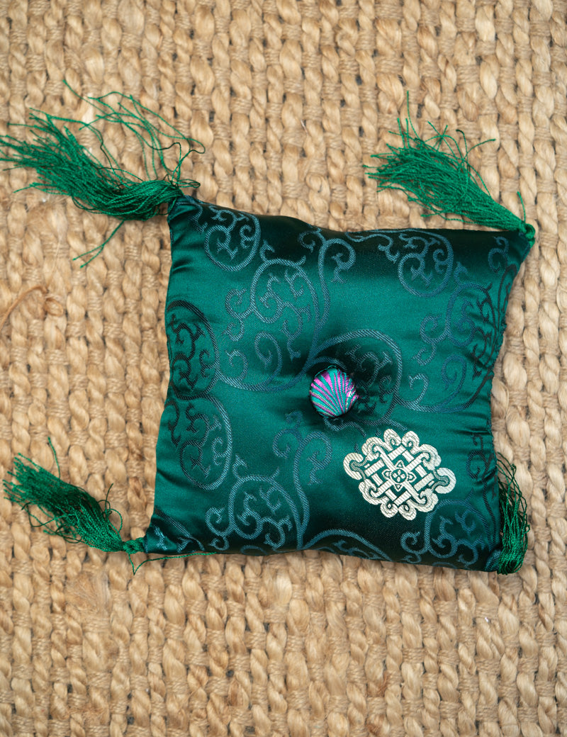 Dark Green Square Cushion