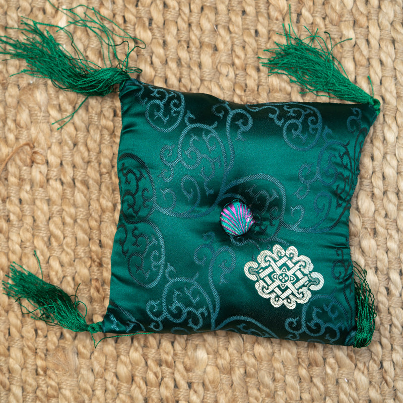 Dark Green Square Cushion