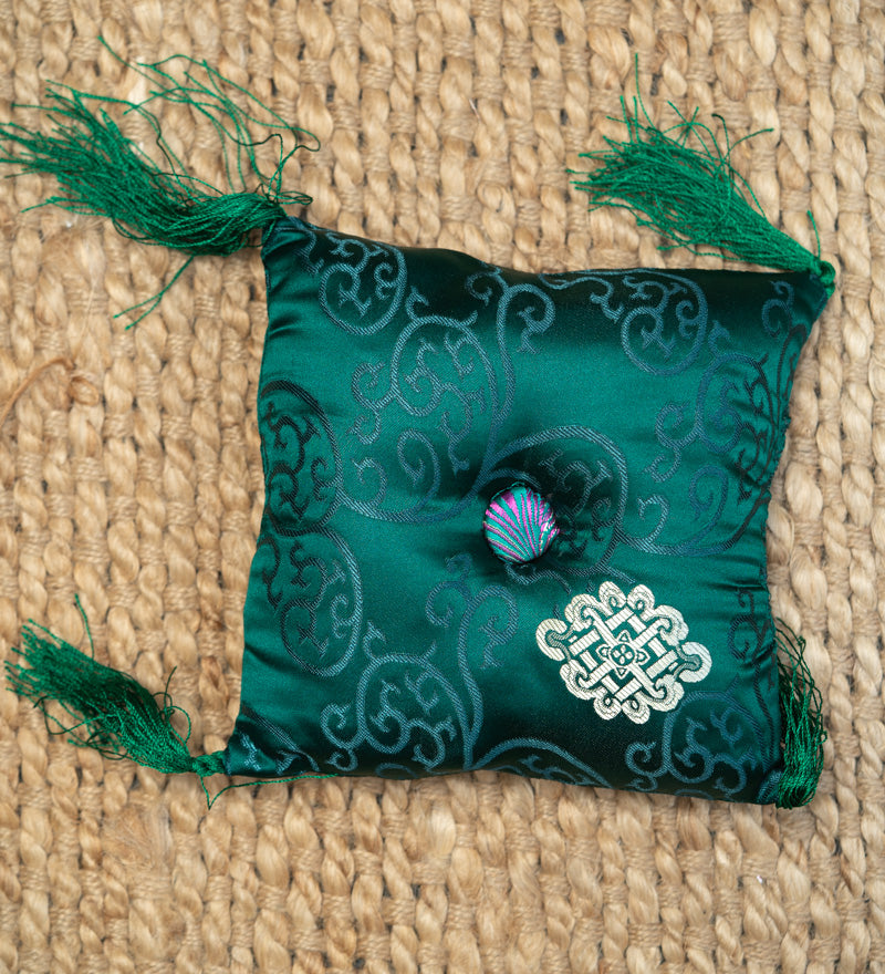 Dark Green Square Cushion