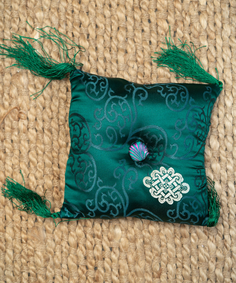 Dark Green Square Cushion