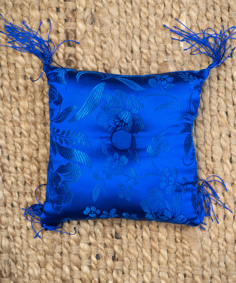 Dark Blue Square Cushion - Handmade Cushion for your singing bowl