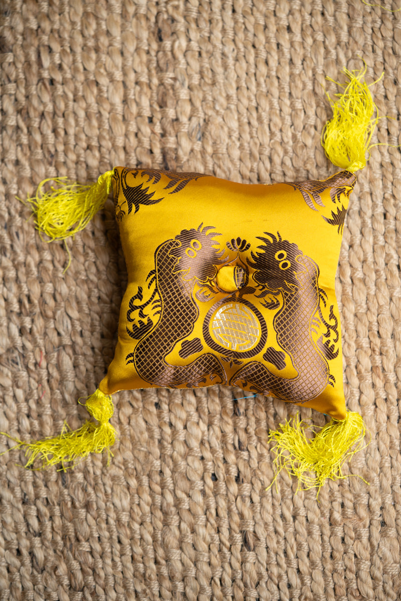 Yellow Square Cushion - Himalayas Shop