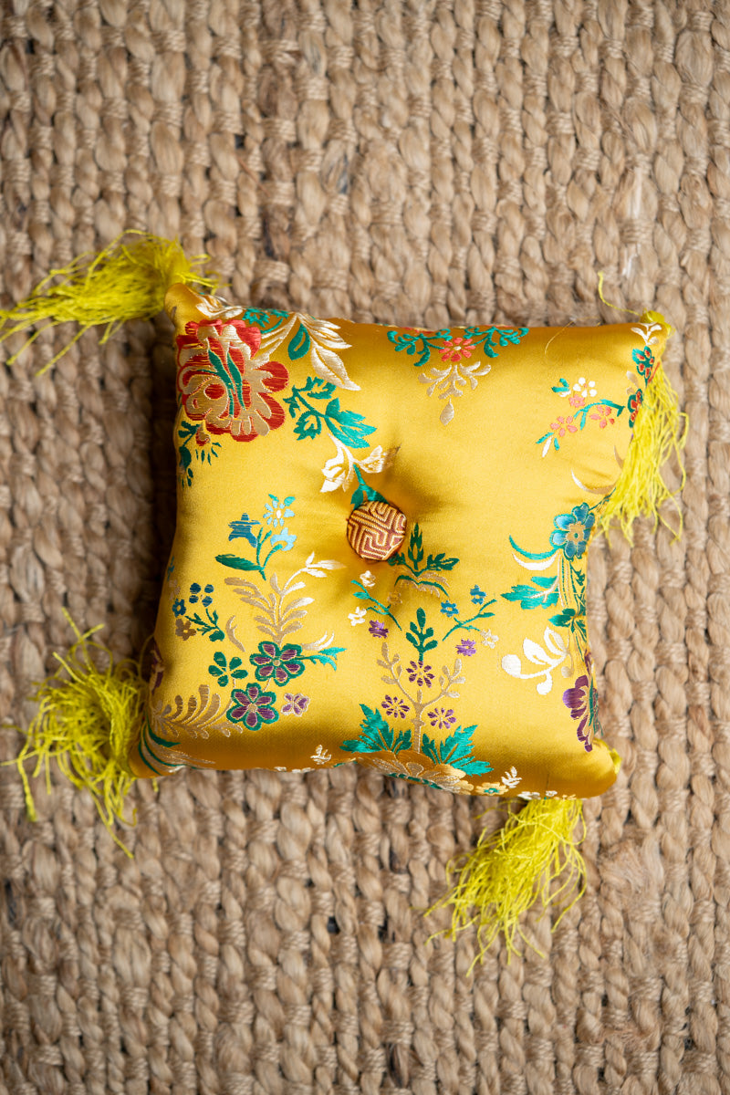 Yellow Square Cushion - Himalayas Shop