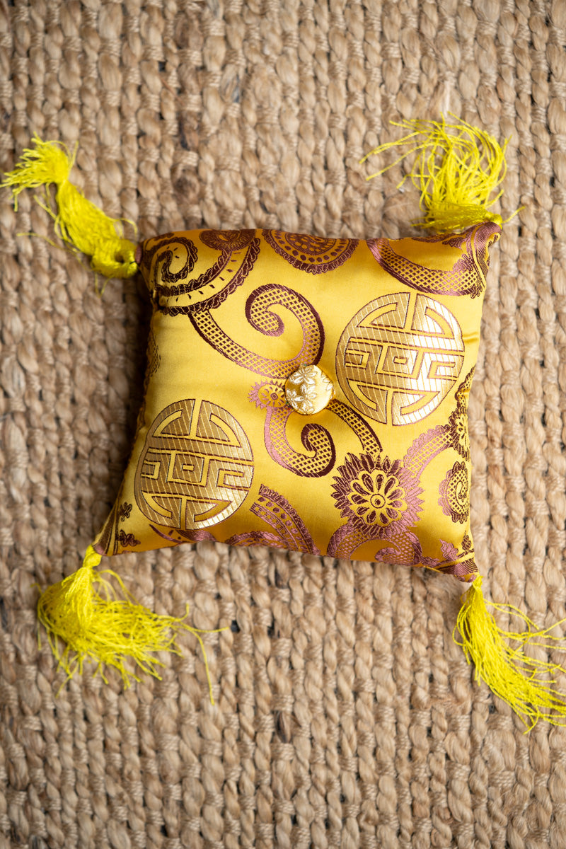 Yellow Square Cushion - Himalayas Shop