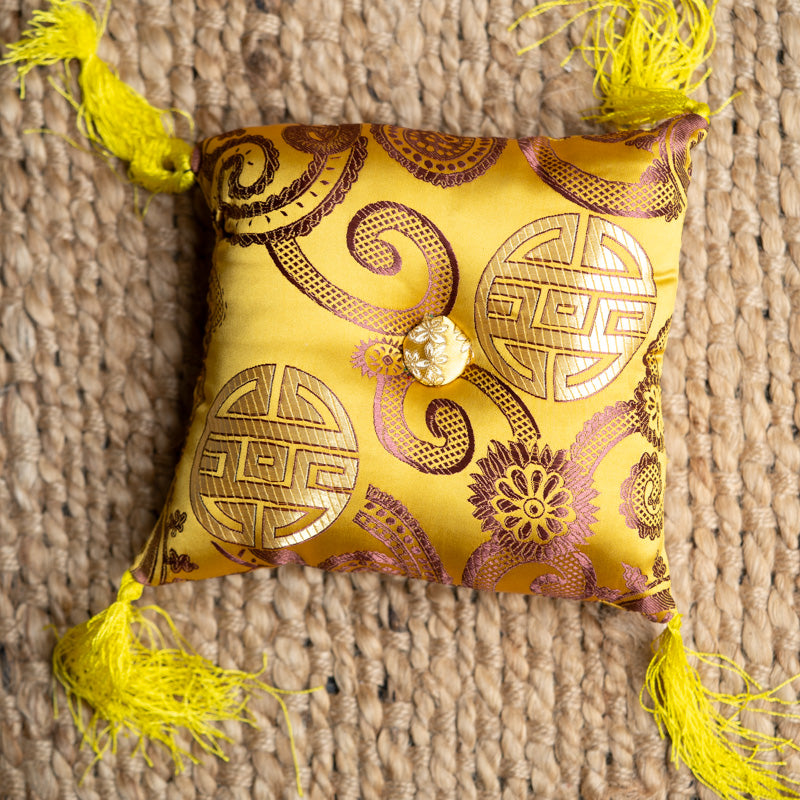 Yellow Square Cushion - Himalayas Shop