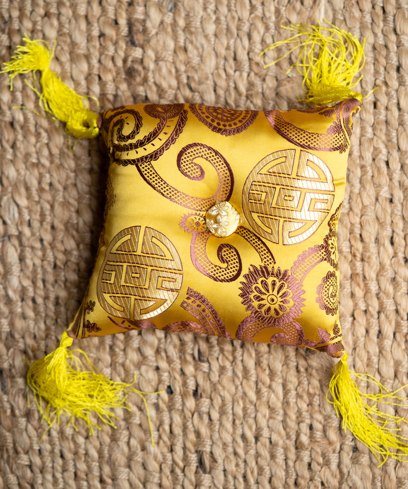 Yellow Square Cushion - Himalayas Shop