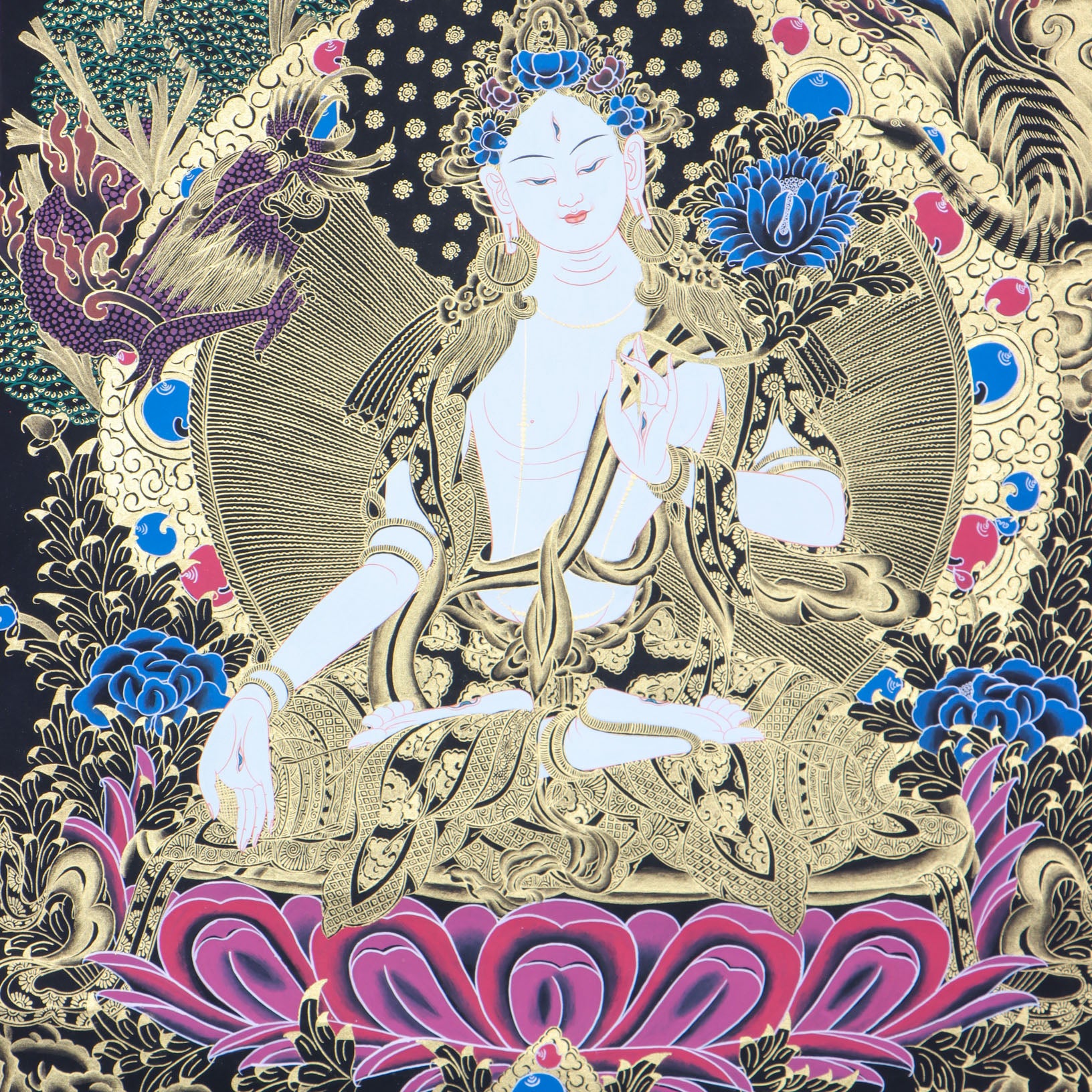 White Tara Thangka for wisdom and compassion.