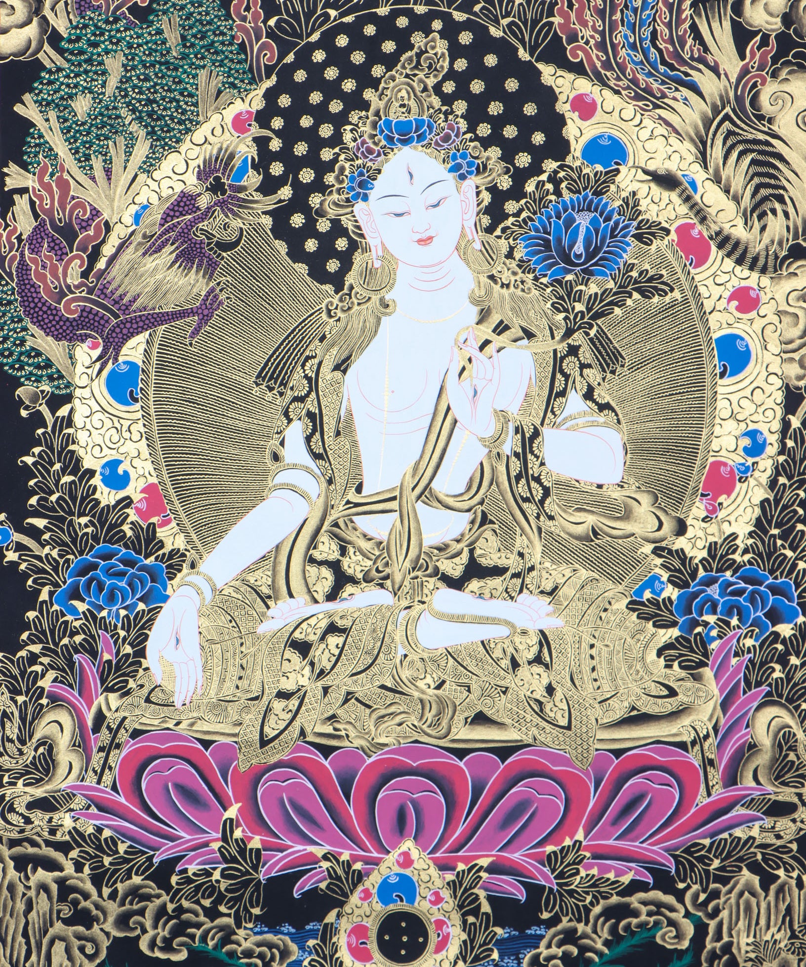 White Tara Thangka for wisdom and compassion.