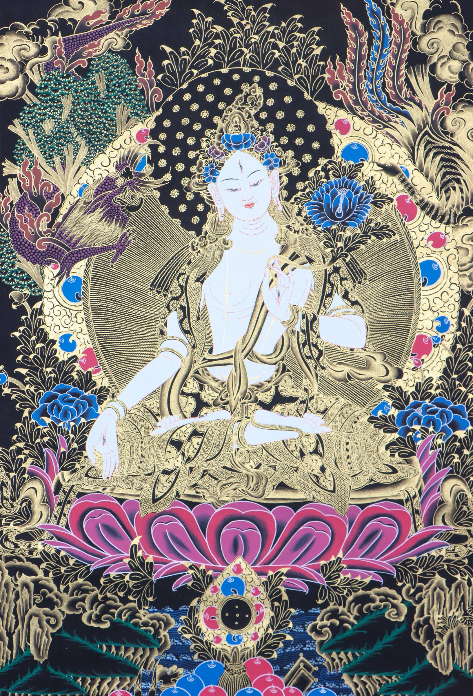 White Tara Thangka for wisdom and compassion.