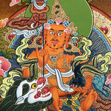 Snow Lion Zambala Thangka Painting – Authentic Tibetan Art