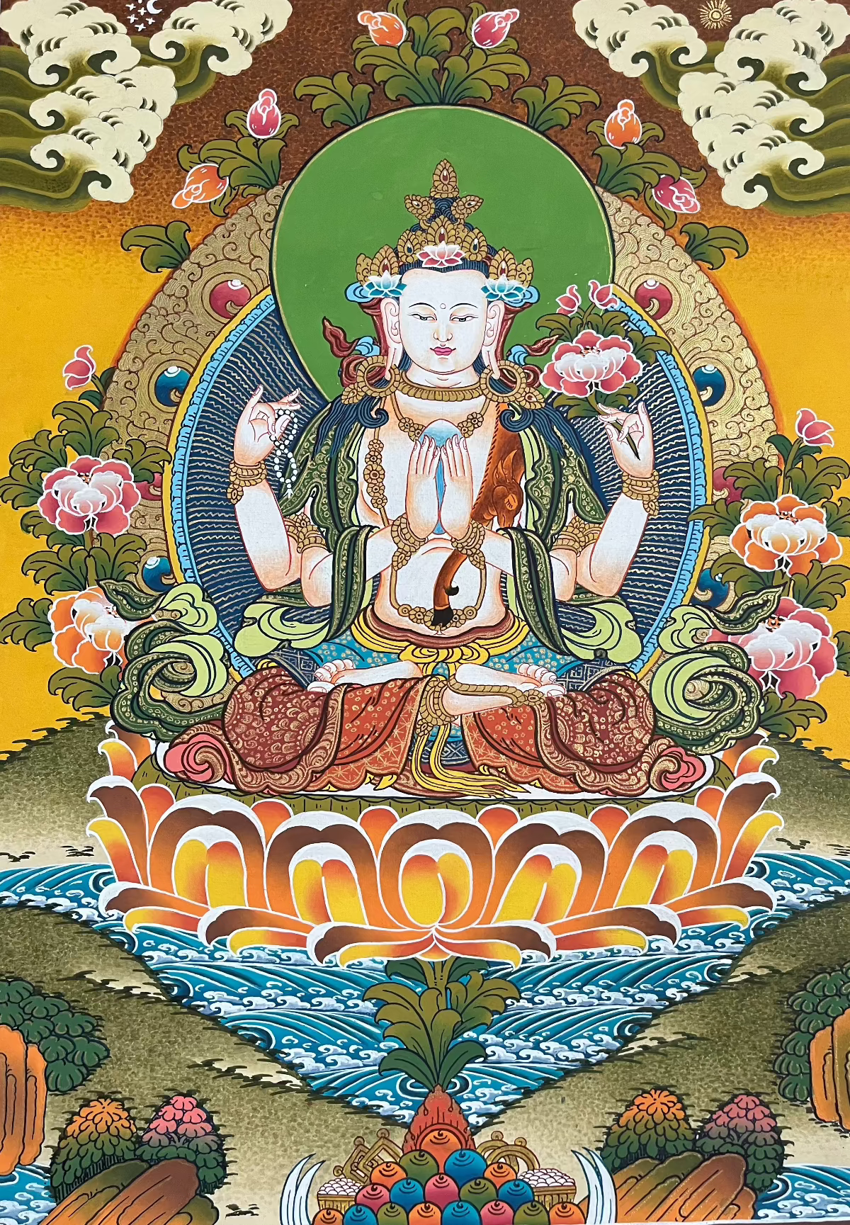 Chengrezi Thangka Painting – Authentic Tibetan Art for Compassion