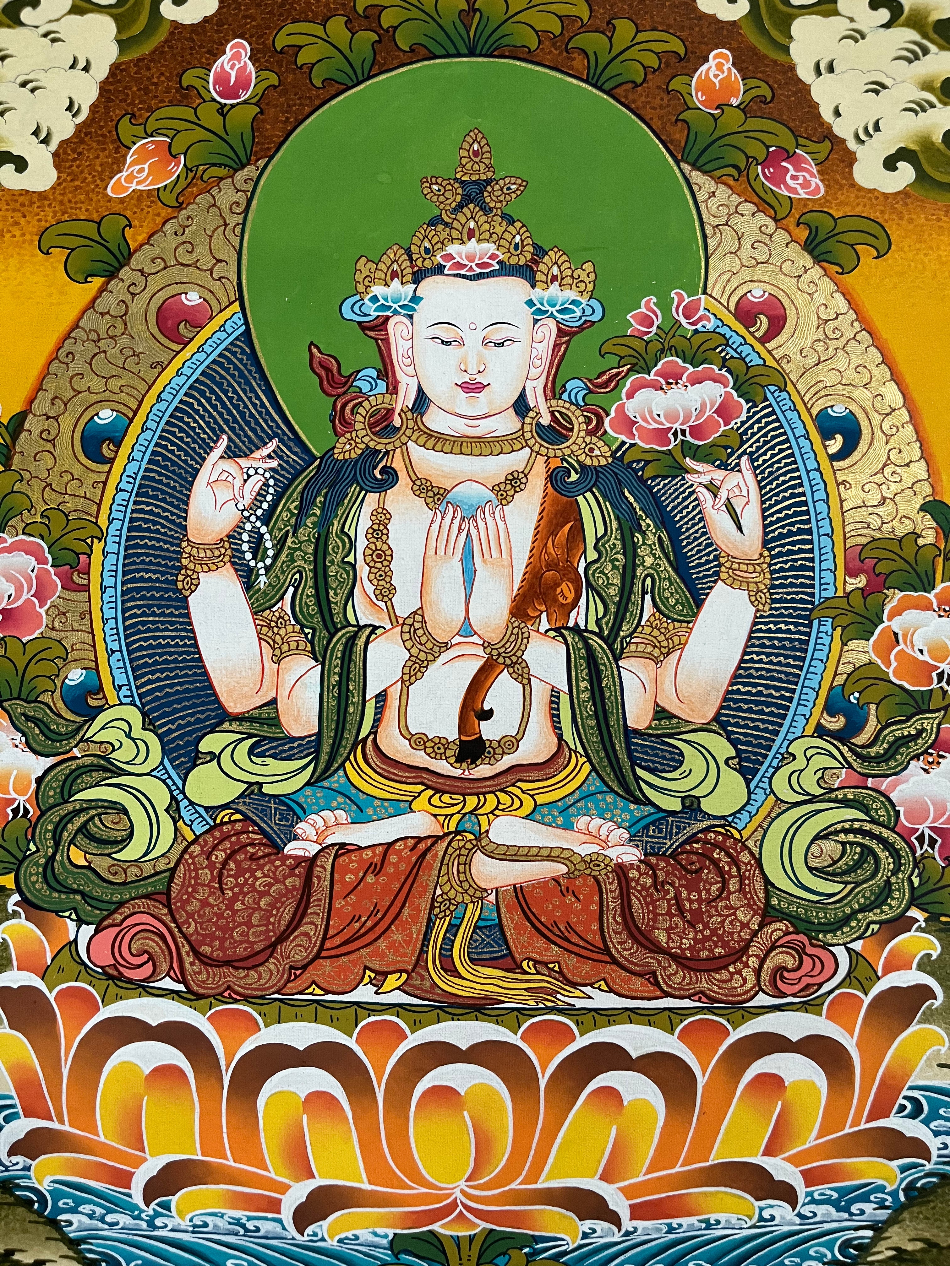 Chengrezi Thangka Painting – Authentic Tibetan Art for Compassion